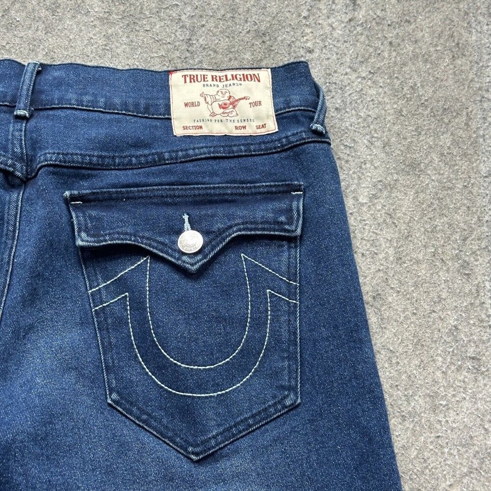 True Religion Denim Shorts Men 36 Blue Ricky Relaxed Straight 12" Jean Bermuda - Picture 11 of 16